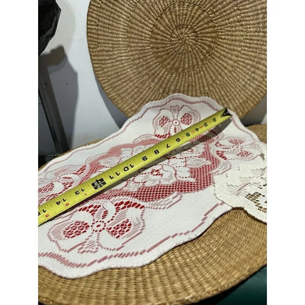 Vintage 2 piece white lace fabrics